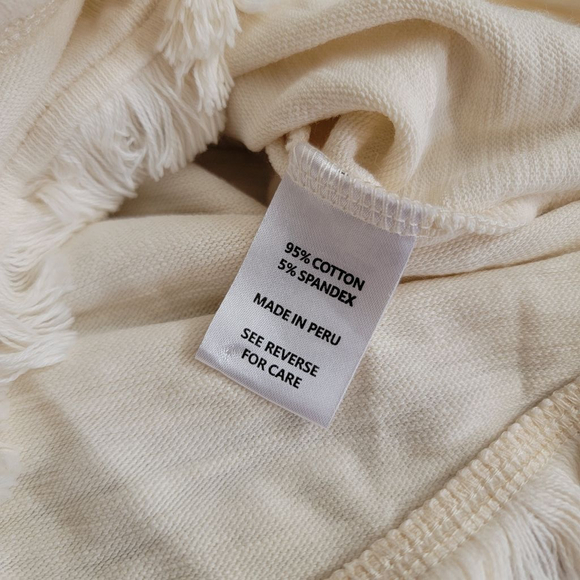 Spartina 449 Clara Convertible Cardigan Fringe Cream Wrap Women's Medium - Picture 5 of 10